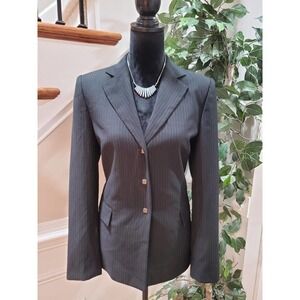Calvin Klein Women's Black Single Breasted Three Button Blazer Jacket Size 8